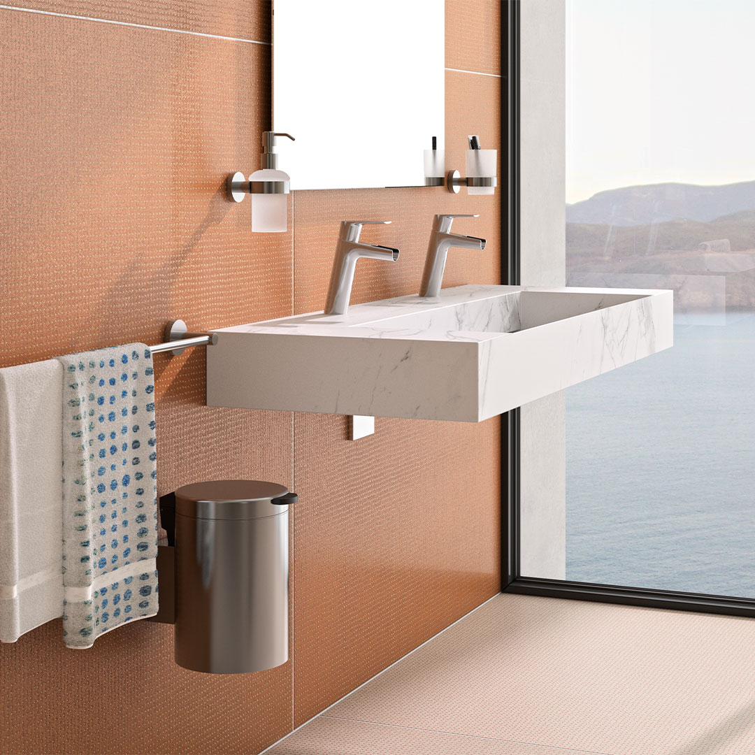 Satinierte Edelstahl-Badezimmeraccessoires
