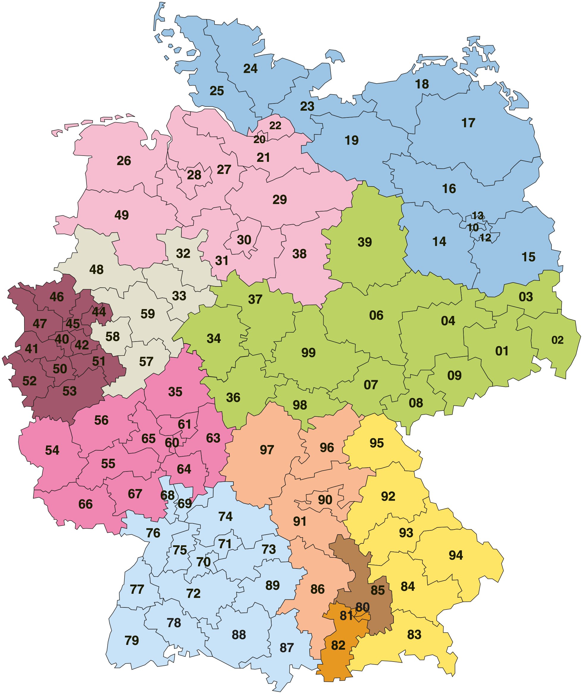 Gebietskarte Deutschland
